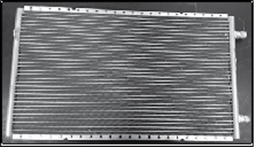 A picture of the brazed aluminum heat exchanger sample.