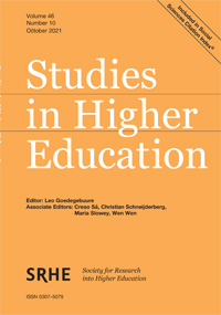 Cover image for Studies in Higher Education, Volume 46, Issue 10, 2021