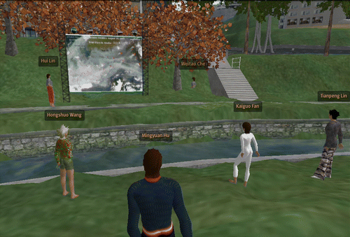 Figure 5.  Flexible seminar form in a virtual learning environment: from different physical locations, participants can easily access the contents and participate in virtual lectures or discussions; participation is easy, free, and does not even require travel.