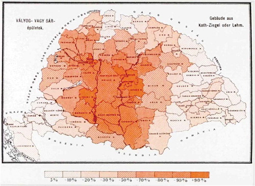 Figure 6. Adobe, mud or rammed-earth buildings in the Hungarian Kingdom, from Csicsely (Citation2006)