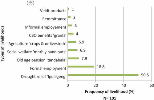 Figure 4. Main sources of income in study areas.