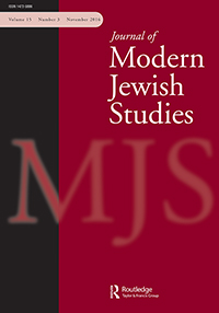 Cover image for Journal of Modern Jewish Studies, Volume 15, Issue 3, 2016