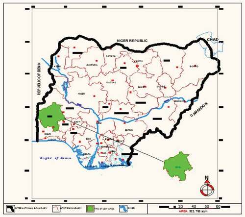 Figure 1. Map of Oyo State in the Context of Nigeria.