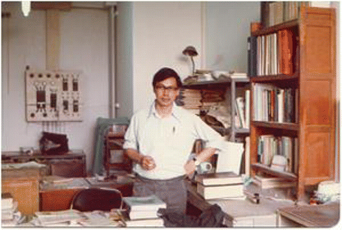 Figure 5. Lam in his office, Room 518, main building, Institute of Physics, Beijing (1978).
