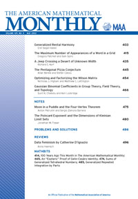 Cover image for The American Mathematical Monthly, Volume 129, Issue 5, 2022