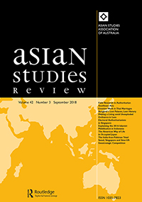 Cover image for Asian Studies Review, Volume 42, Issue 3, 2018