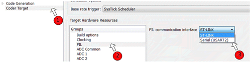 Figure 17. Select the ST-LINK communication.