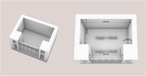 Figure 11. 3D model of the Orosi and the interior space.