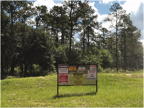 Figure 1. ‘Danger’ and ‘off limits’ signs at Fort Stewart, GA. Photo taken by author.