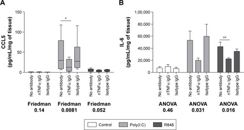 Figure 5 Effect of TNFα neutralization on pro-inflammatory cytokine release from lung tissue.