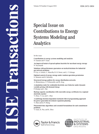 Cover image for IISE Transactions, Volume 50, Issue 8, 2018