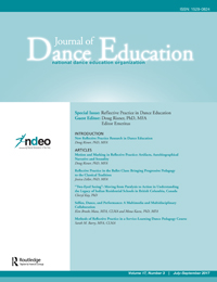 Cover image for Journal of Dance Education, Volume 17, Issue 3, 2017