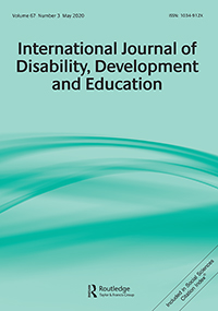 Cover image for International Journal of Disability, Development and Education, Volume 67, Issue 4, 2020