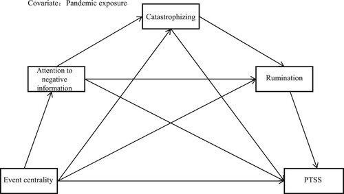 Figure 1. Hypothesis and conceptual model of the multiple mediation effect.