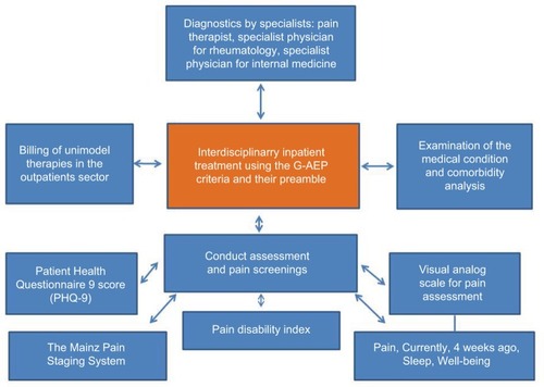 Figure 1 Acute inpatient treatment: patient-specific examinations.