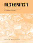 Cover image for Alcheringa: An Australasian Journal of Palaeontology, Volume 37, Issue 4, 2013