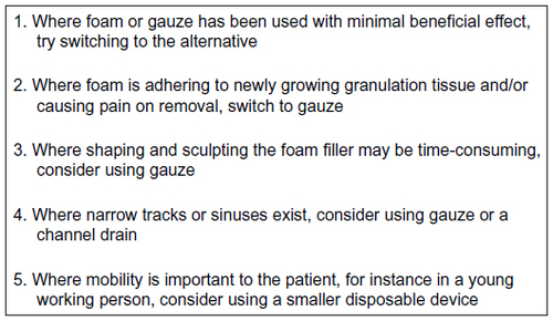 Figure 2 Selecting the wound filler and pump.