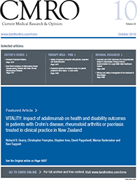 Cover image for Current Medical Research and Opinion, Volume 35, Issue 10, 2019