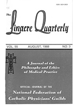 Cover image for The Linacre Quarterly, Volume 55, Issue 3, 1988