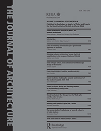 Cover image for The Journal of Architecture, Volume 23, Issue 6, 2018
