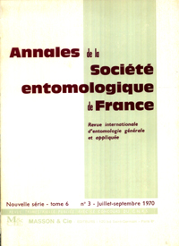 Cover image for Annales de la Société entomologique de France (N.S.), Volume 6, Issue 3, 1970