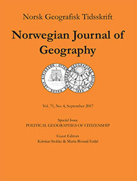 Cover image for Norsk Geografisk Tidsskrift - Norwegian Journal of Geography, Volume 71, Issue 4, 2017