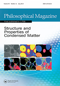 Cover image for Philosophical Magazine, Volume 99, Issue 14, 2019