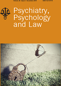 Cover image for Psychiatry, Psychology and Law, Volume 26, Issue 6, 2019