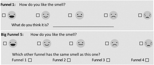 Figure 4. Part of the questionnaire for sniffing test.