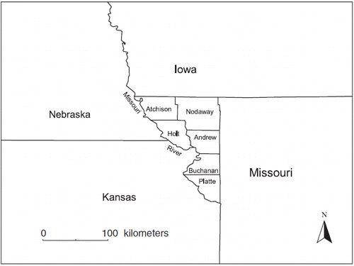Figure 2  Platte purchase region by county. Source: H. Jason Combs.