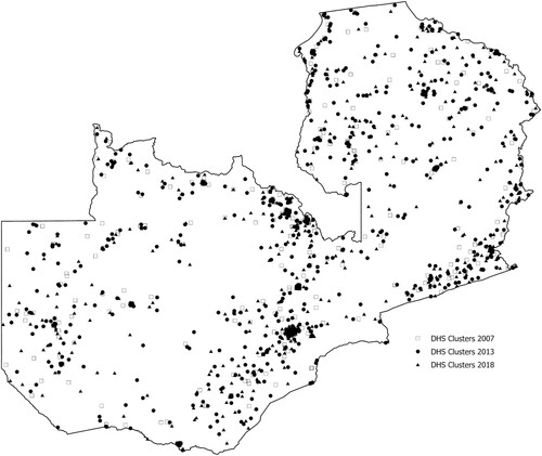 Figure 2. Demographic Health Survey (DHS) cluster locations.