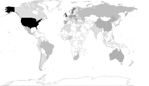 Figure 2. Countries covered in articles published in sampled issues of The International Journal of Press/Politics from 2010 until 2020 (66 articles).