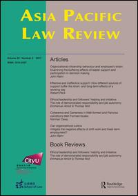 Cover image for Asia Pacific Law Review, Volume 17, Issue sup1, 2009