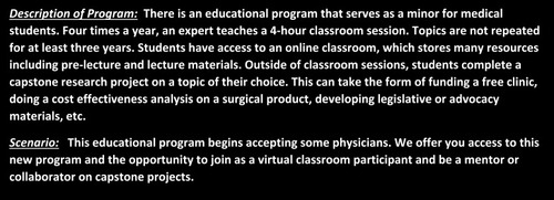 Figure 1 Description of educational program.