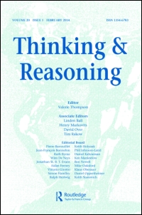 Cover image for Thinking & Reasoning, Volume 3, Issue 1, 1997