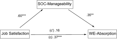Figure 6. Model of complete mediation by the component of coherence—manageability and absorption.