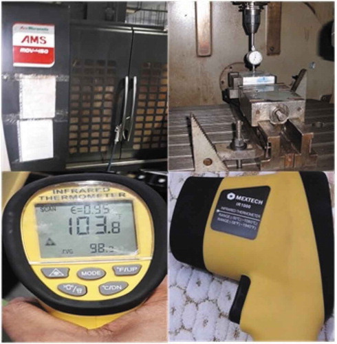 Figure 1. Experimental VMC setup and pyrometer for temperature measurement