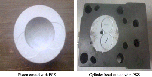 Figure 2. PSZ-coated piston and cylinder head.