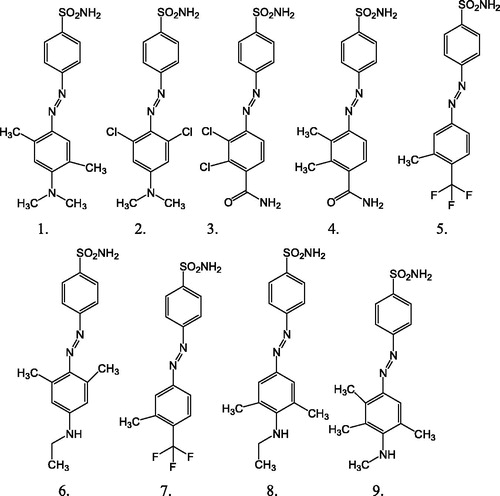 Figure 2. The chemical structure of prediction set molecules not yet synthesized having unknown observed values of activity (A).