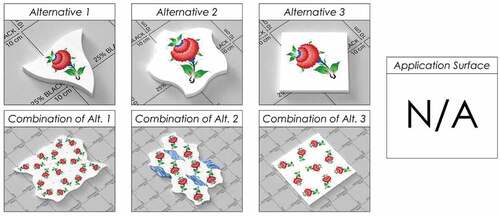 Figure 3. Design alternatives after the first development cycle