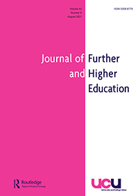 Cover image for Journal of Further and Higher Education, Volume 45, Issue 6, 2021