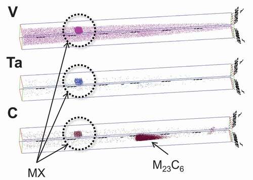 Figure 6. MX precipitate observed through APT.