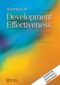 Cover image for Journal of Development Effectiveness, Volume 7, Issue 3, 2015