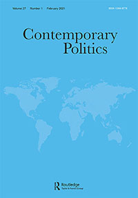 Cover image for Contemporary Politics, Volume 27, Issue 1, 2021