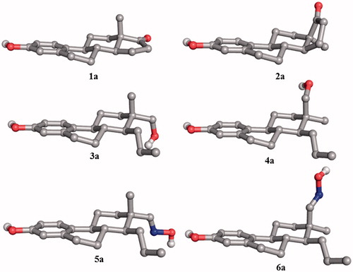 Figure 2. Molecular structures of compounds 1a–6a.