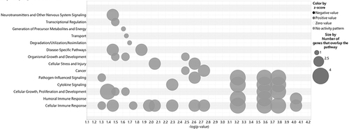 Figure 4 Network studies of 882 SNP gene locations that are associated with AA. Cross analysis of the number of genes and pathways (SNPs gene loci, P<1E-05).