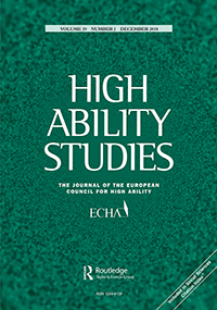 Cover image for High Ability Studies, Volume 29, Issue 2, 2018