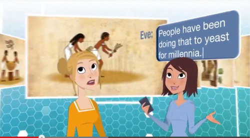 Figure 2. When Evolva, a company that says it is using synthetic biology to produce vanillin, faced public controversy, it published a video that conjured up their imagined public. Source: ‘Eve explains fermentation’, video published by Evolva on 28/08/2014. Available at http://youtube/y96w21HkaHQ.