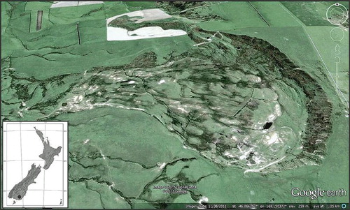 Figure 1. Landslip Hill fossil locality. Source: Google Earth.