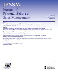 Cover image for Journal of Personal Selling & Sales Management, Volume 43, Issue 2, 2023